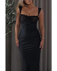 Sexy strapless lace slim dress