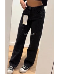 Women's casual loose straight leg jeans