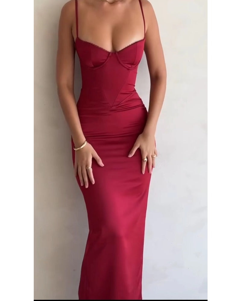 Sexy strapless slim-fit dress