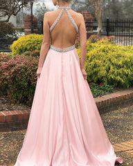 Sleeveless Halter Neck Backless Long Dress