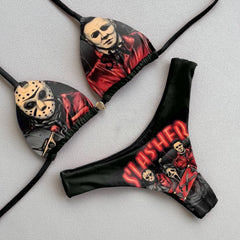 Vintage Halloween Split Strap Bikini