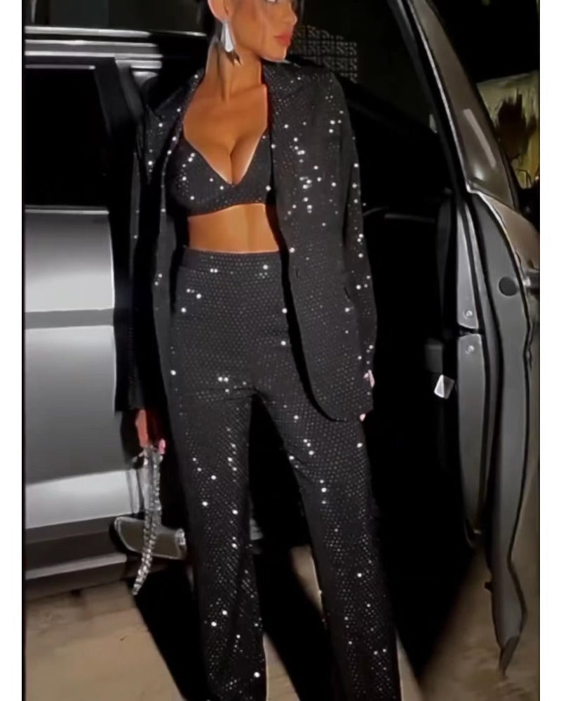 Sexy personality glitter suit