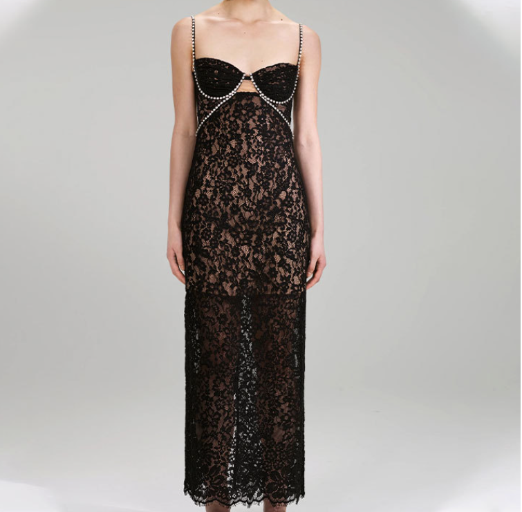 Wenda Feather Sequin Maxi Dress