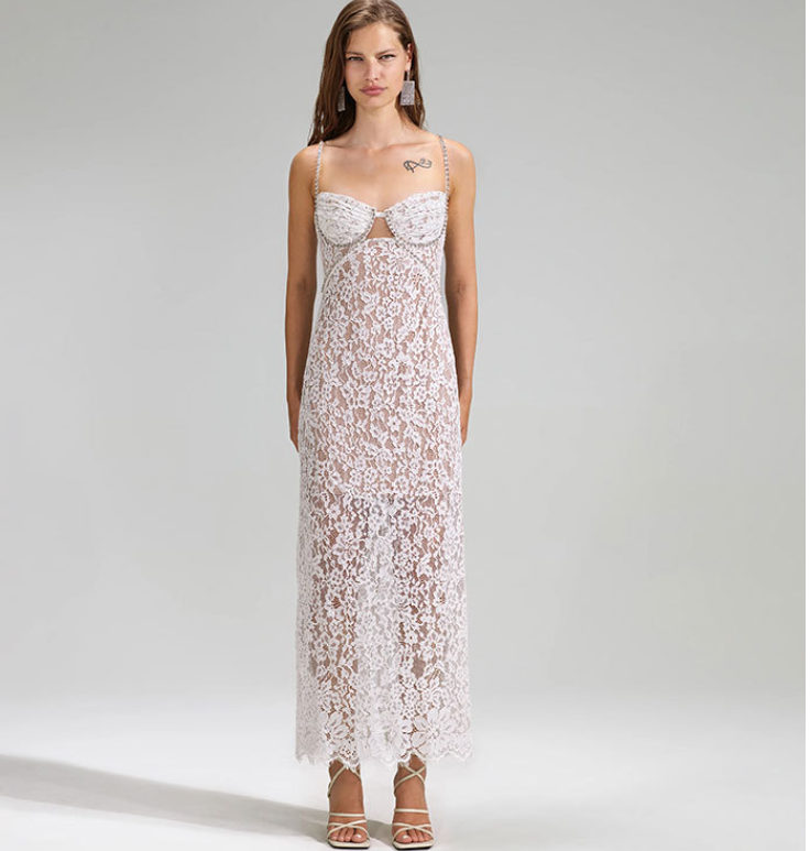 Wenda Feather Sequin Maxi Dress