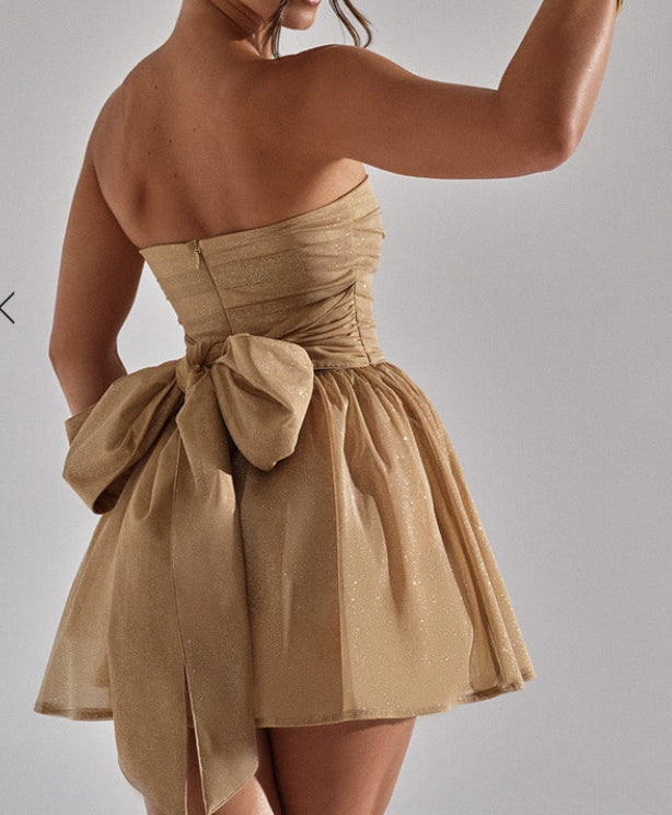 Strapless sequin skirt-MINI DRESS