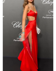 Sexy red hollow dress