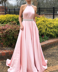 Sleeveless Halter Neck Backless Long Dress