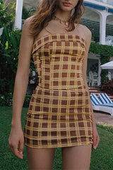 Women's Sexy Plaid Casual Vacation Mini Dress