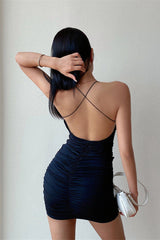Cross Halter Sexy Bag Hip Dress