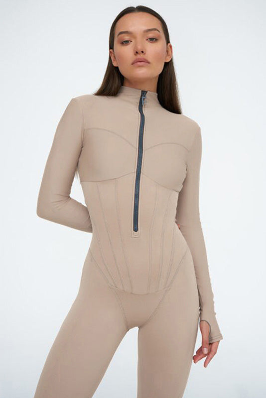 Long-sleeved Crew Neck jumpsuit