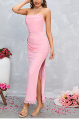 Strapless Bodycon Ruched Dresses