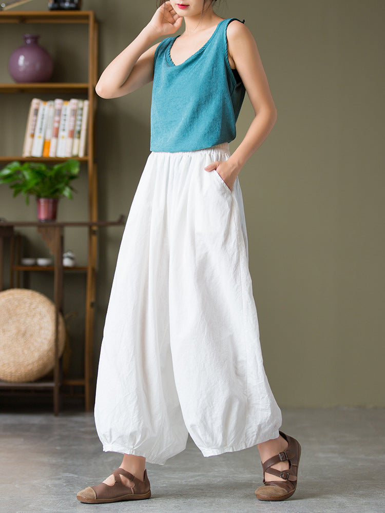 Women's Elastic Waist Loose Casual Pants