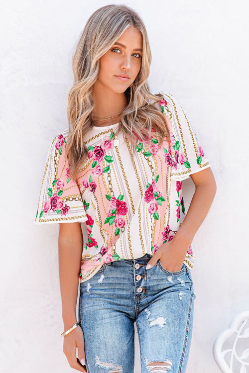 Hello Darling Floral Print Short Sleeve Top - 2 Colors