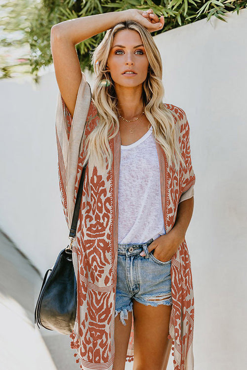 Seaside Retreat Boho Print Kimono - 4 Colors