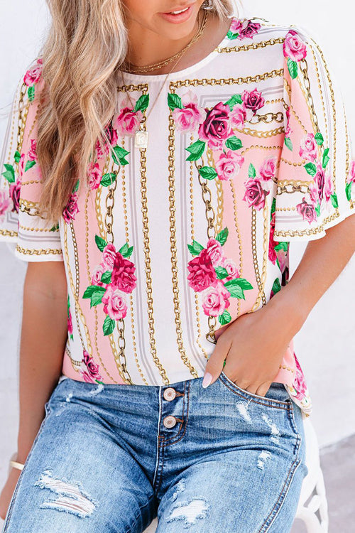 Hello Darling Floral Print Short Sleeve Top - 2 Colors