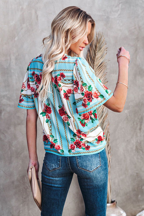 Hello Darling Floral Print Short Sleeve Top - 2 Colors