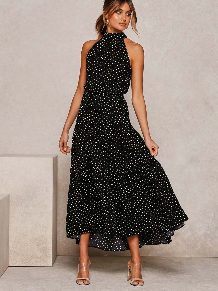 Vorioal Polka Dot Print Dress