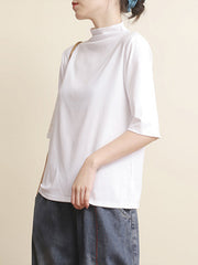 Women Loose High Neck Casual Bottoming Shirt