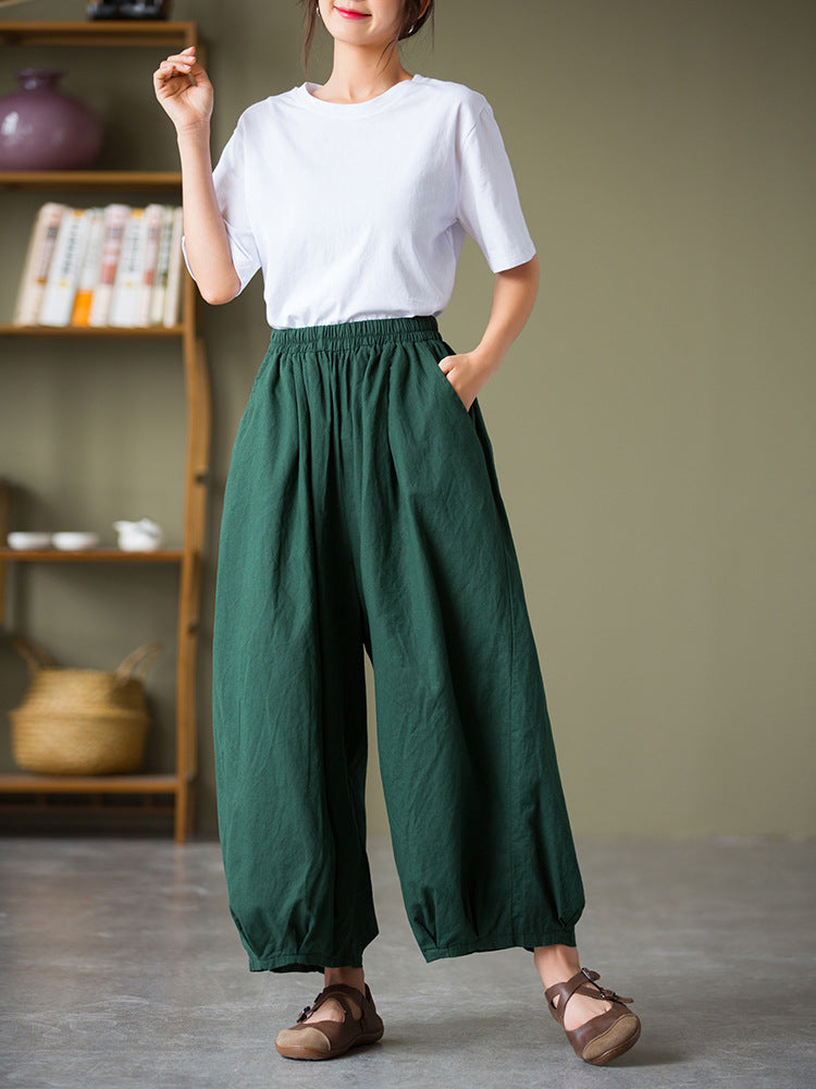 Women's Elastic Waist Loose Casual Pants