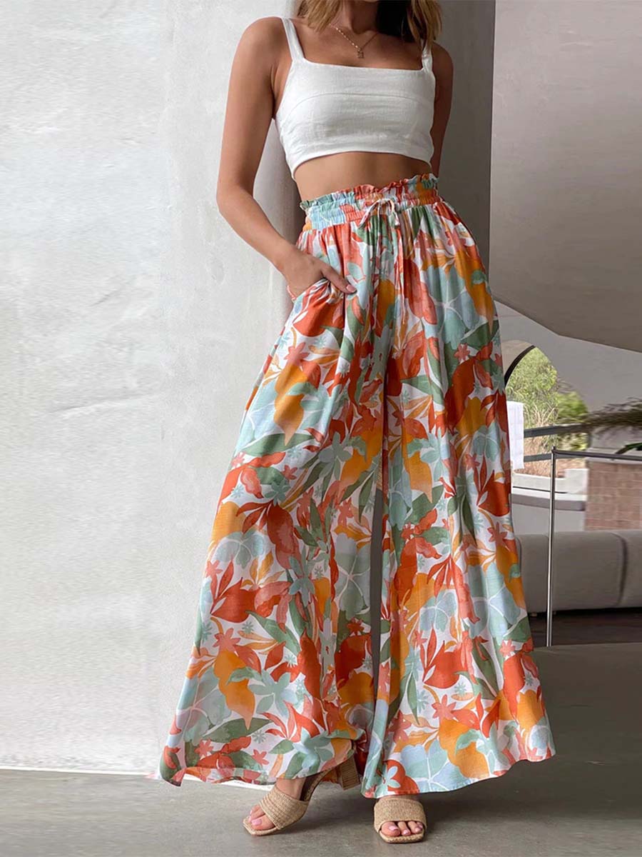 Vorioal Casual Floral Pants