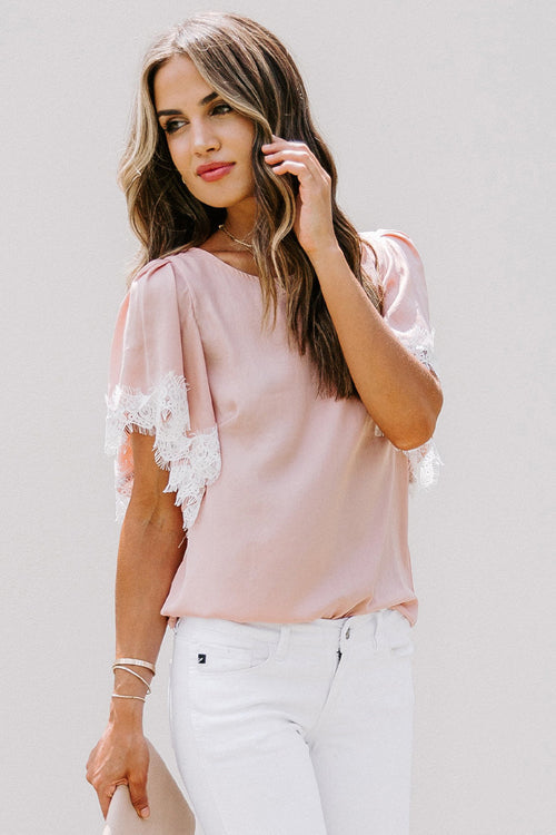 Always True Lace Short Sleeve Top