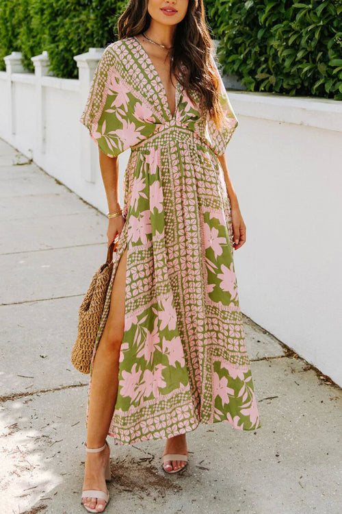 Still The One V-Neck Print Maxi Dress