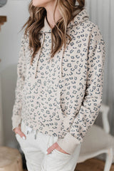 Little Cat Leopard Print Long Sleeve Hoodie