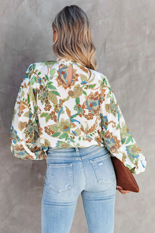 Meet Me Later Floral Print Long Sleeve Top