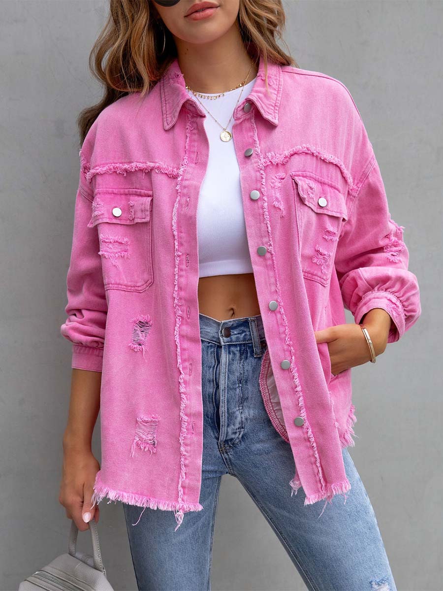 Linyona Pink Denim Coat