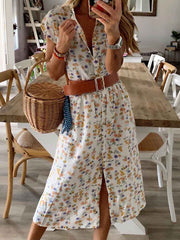 Vorioal Printed Slit Dress