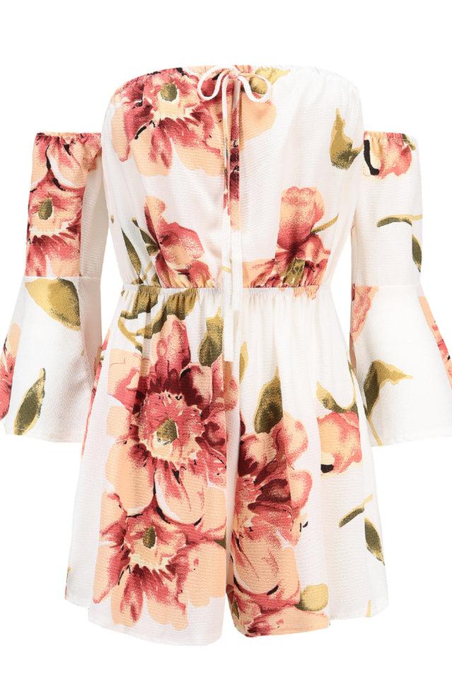 Floral Print Full-length Short Jumpsuit
