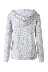 Little Cat Leopard Print Long Sleeve Hoodie