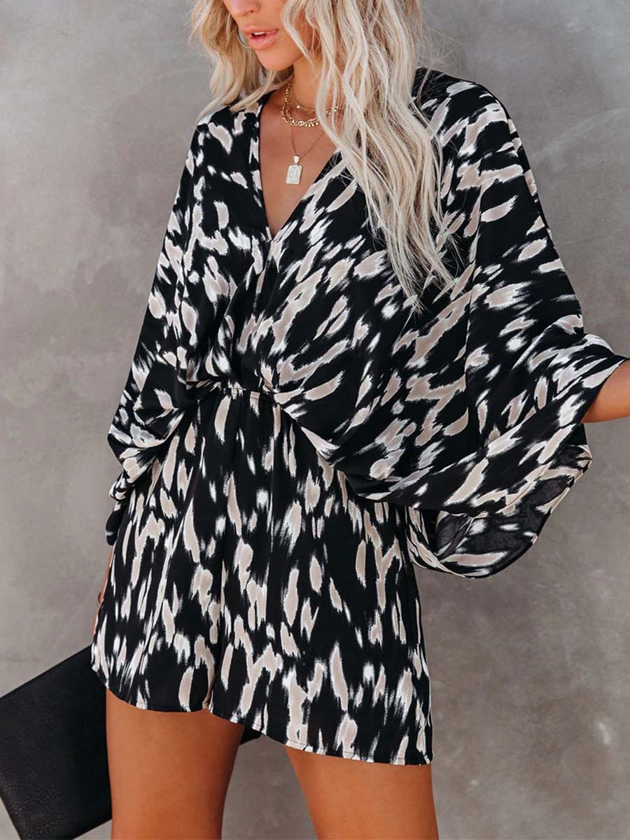 Vorioal Printed Kimono Romper