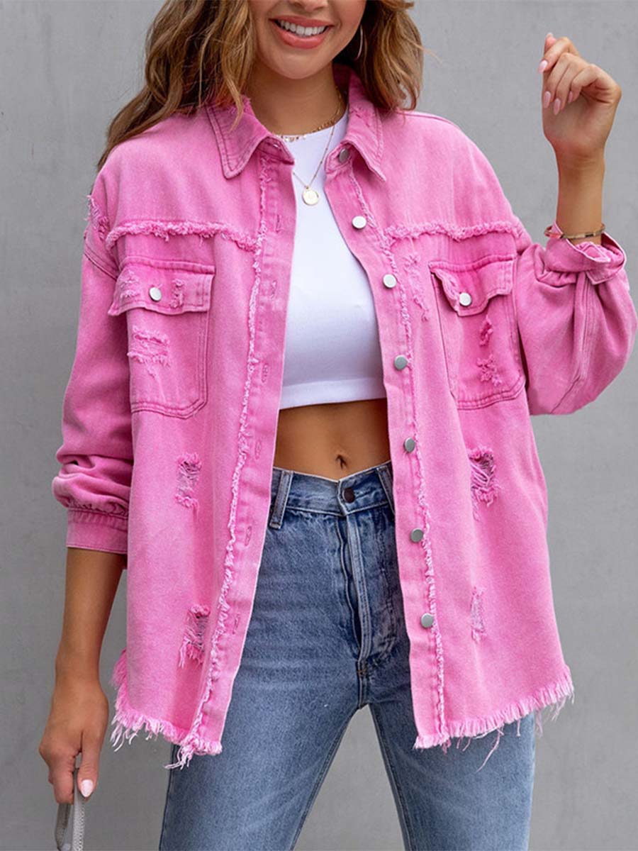 Linyona Pink Denim Coat