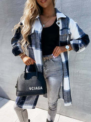 Linyona Plaid Jacket Fashion Coat