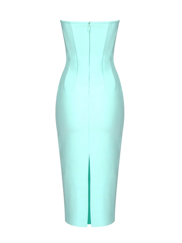 Sattie Strapless Crystal Cutout Bandage Dress