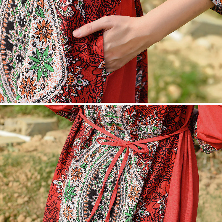 Loose Ethnic Embroidered Maxi Dress