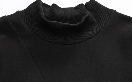 Women Loose Stitching Stand Up Collar Sweatshirt