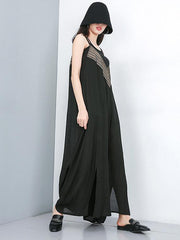 Loose V-neck Wide-leg Jumpsuits