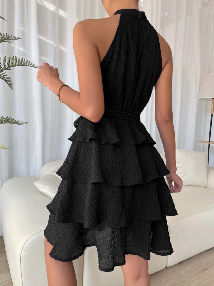 Vorioal Sleeveless Ruffle Dress