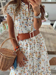 Vorioal Printed Slit Dress