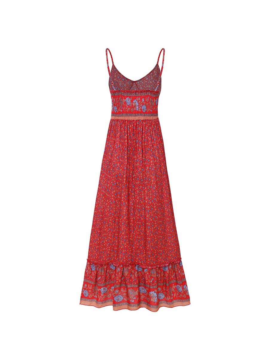 Vorioal Floral Boho Halter Dress