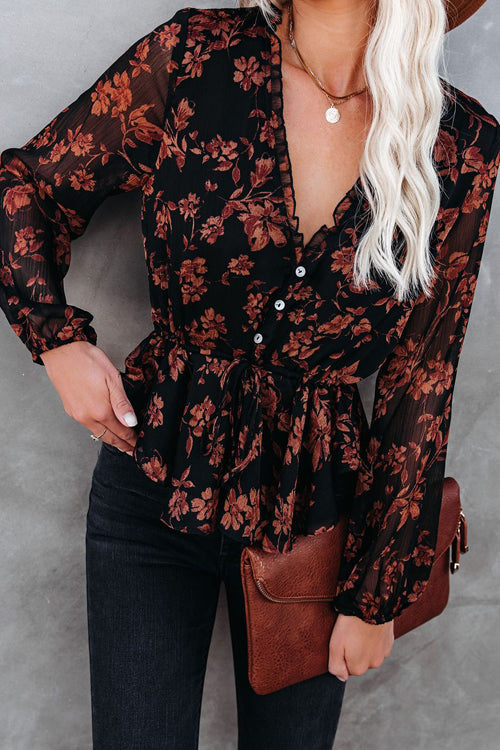 Having A Moment V-Neck Floral Print Top - 2 Colors