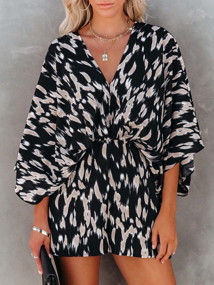 Vorioal Printed Kimono Romper