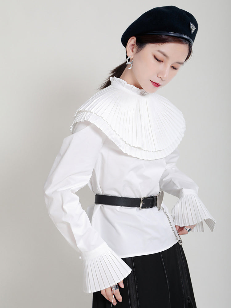 Ruffled Layered Design Round Neck Two-Piece Top