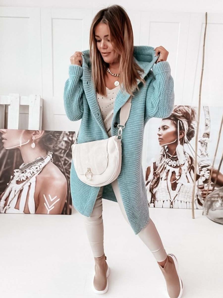 Linyona Hooded Sweater Cardigan