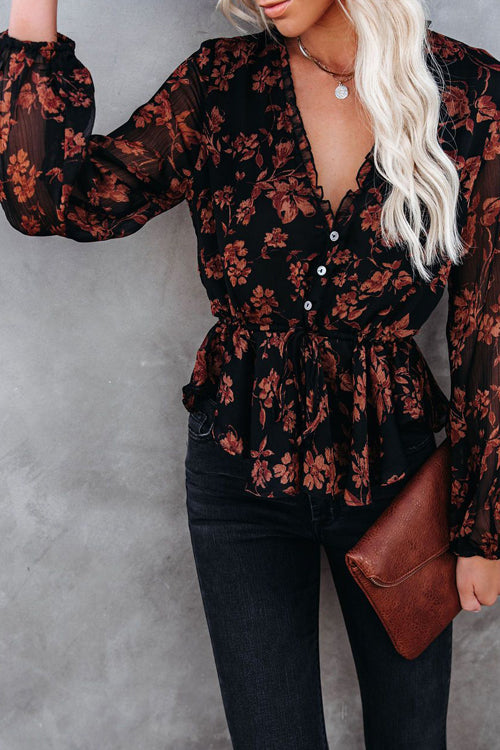 Having A Moment V-Neck Floral Print Top - 2 Colors