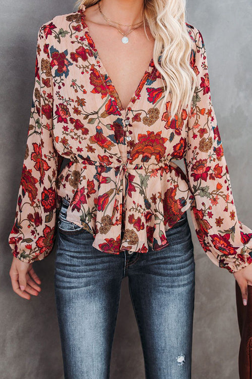 Having A Moment V-Neck Floral Print Top - 2 Colors