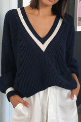 School Days V-Neck Knit Sweater - 2 Colors