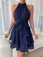 Vorioal Sleeveless Ruffle Dress